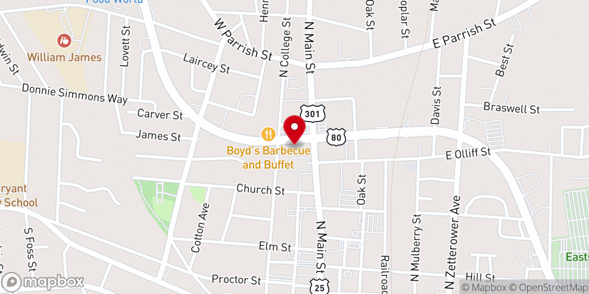 Map showing location of New Beginning Baptist Church