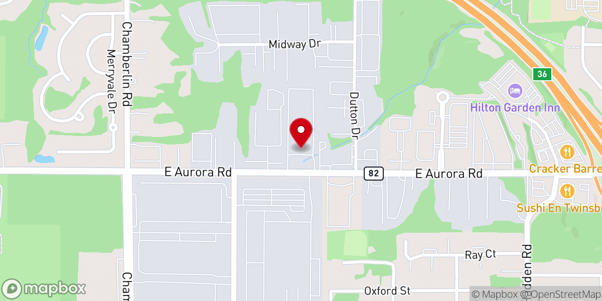 Map showing location of Church in Twinsburg