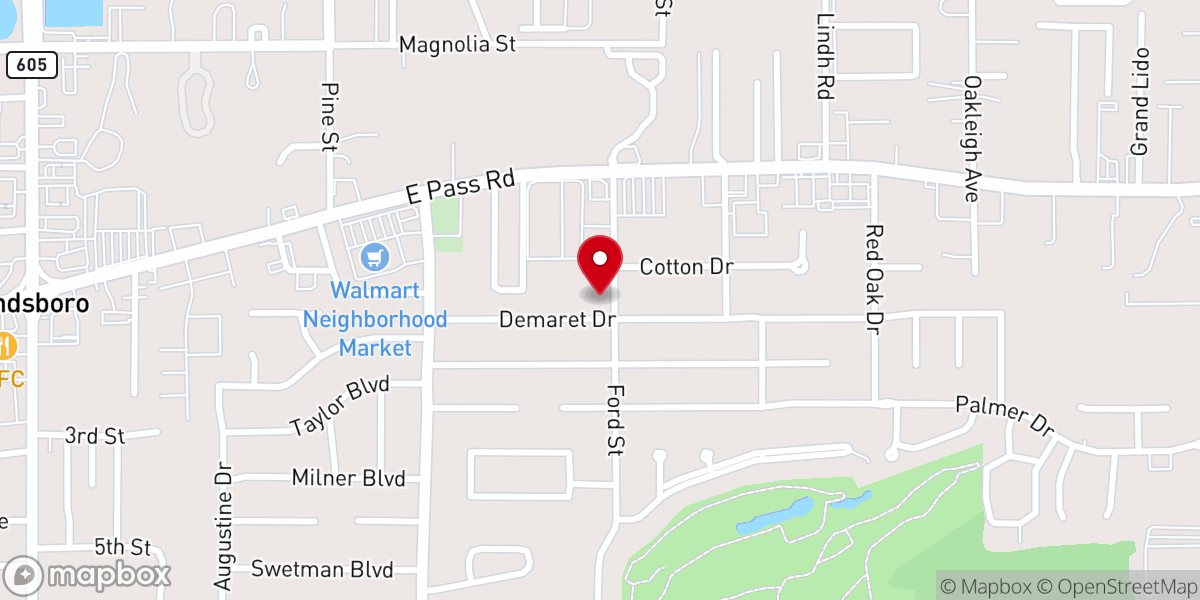 Map showing location of Handsboro United Methodist Church