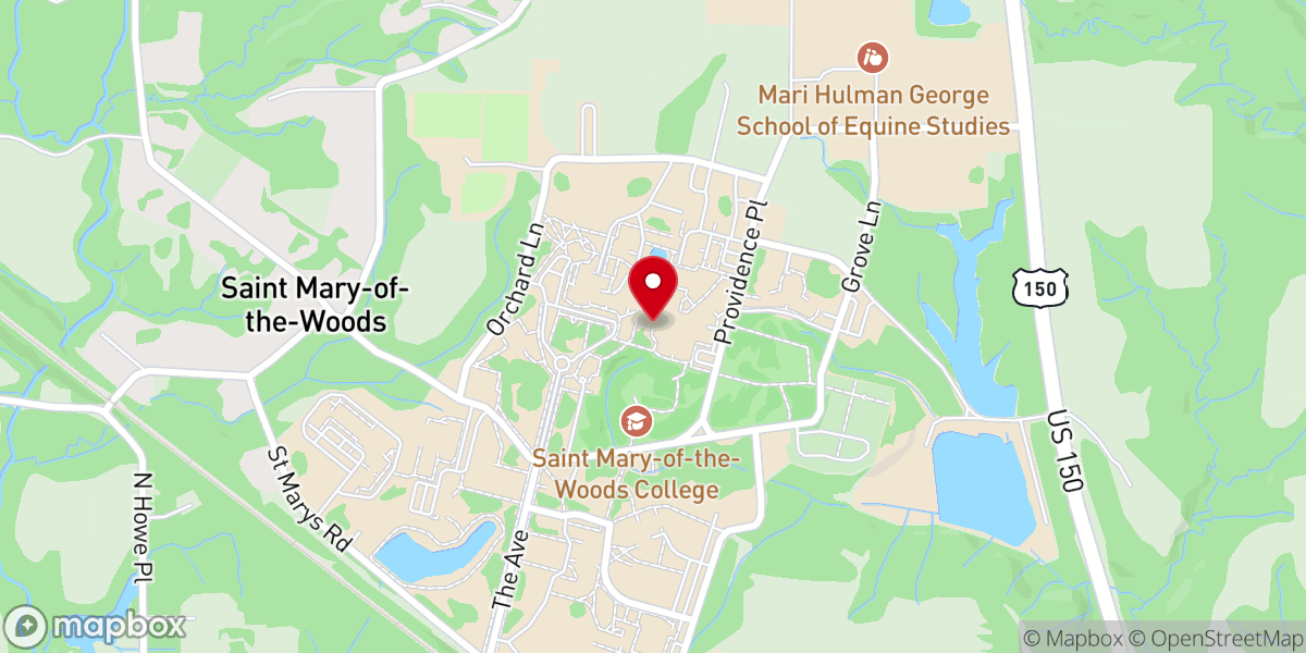 Map showing location of Sisters of Providence of Saint Mary-of-the-Woods, Indiana
