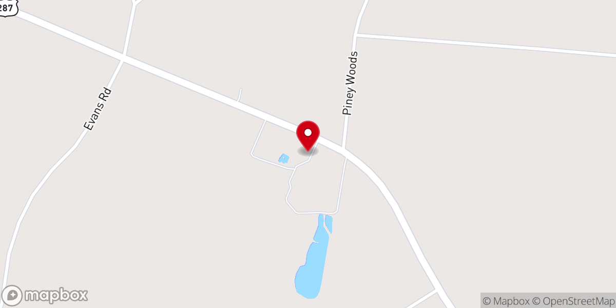 Map showing location of Pineywoods Camp