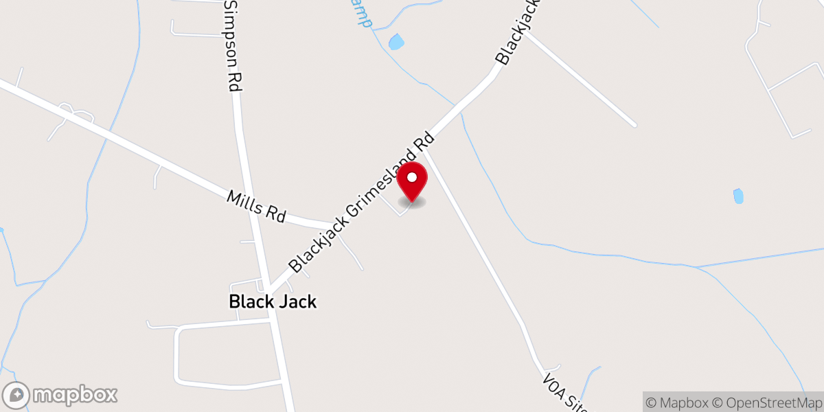 Map showing location of Black Jack PFWB Church