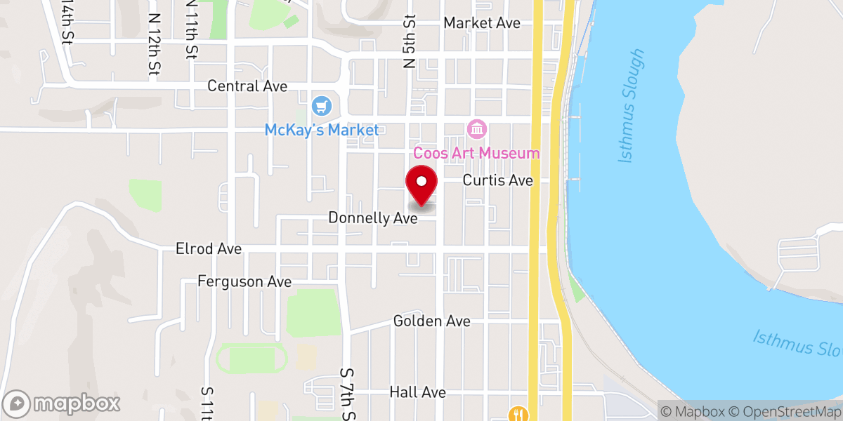 Map showing location of Bay Area Foursquare Church