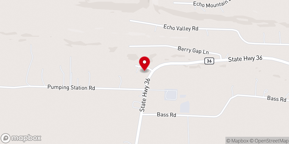 Map showing location of New Hope Holiness Church