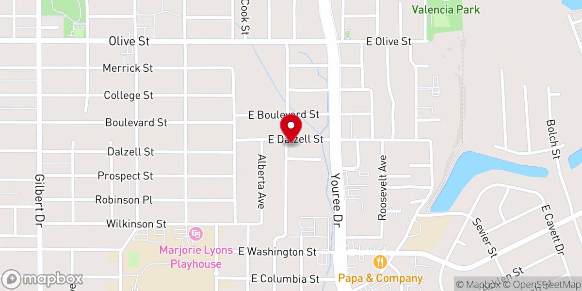 Map showing location of Johnson Christian Methodist Episcopal Church