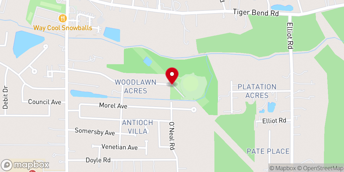 Map showing location of Woodlawn Acres Park