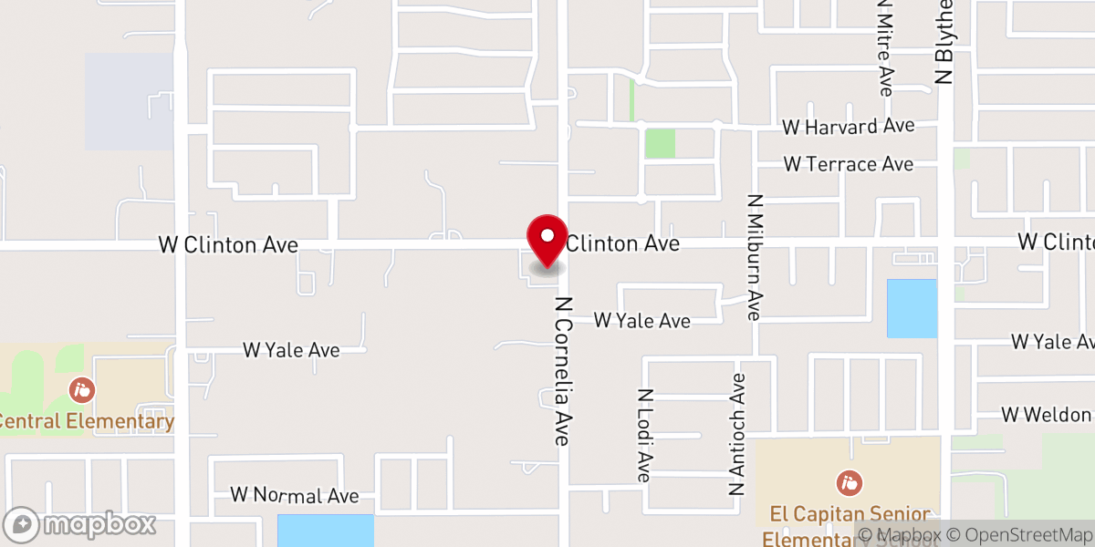 Map showing location of Cornelia Southern Baptist Church