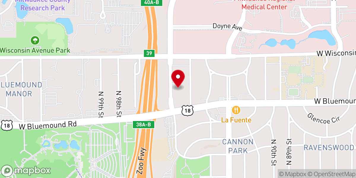 Map showing location of Church In Milwaukee