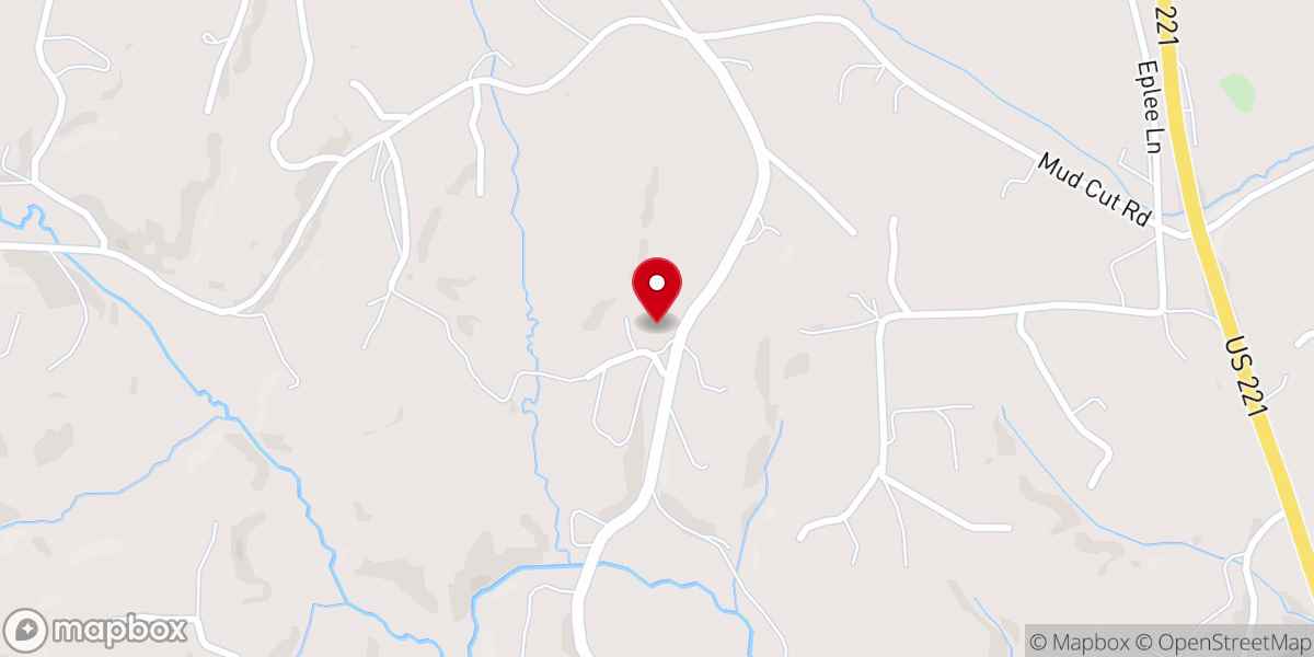 Map showing location of Bethel Baptist Church Marion NC