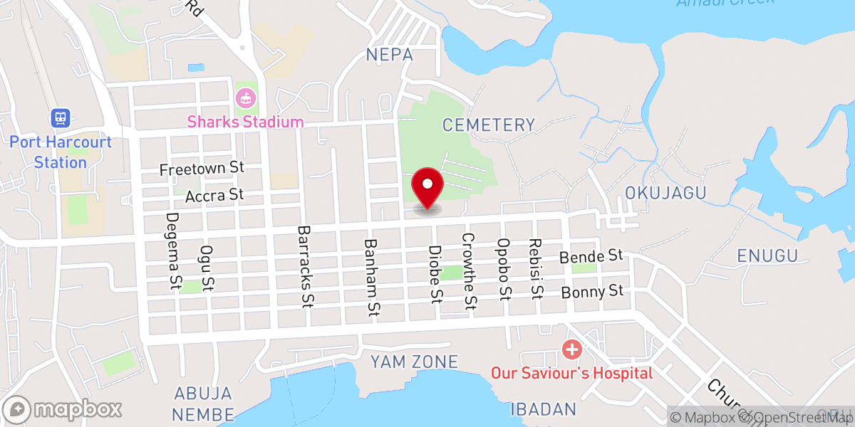 Map showing location of First Baptist Church
