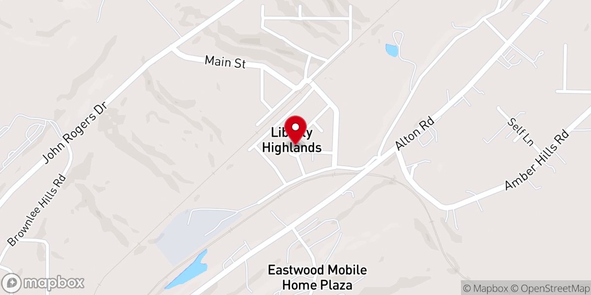Map showing location of First Ebenezer Baptist Church