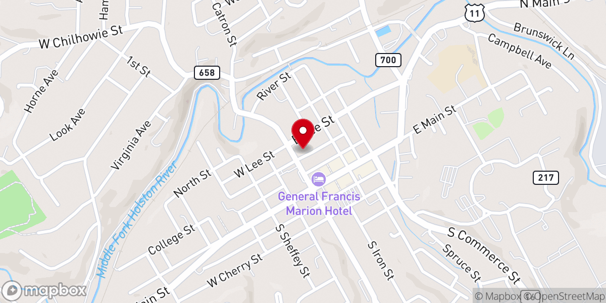 Map showing location of The Henderson