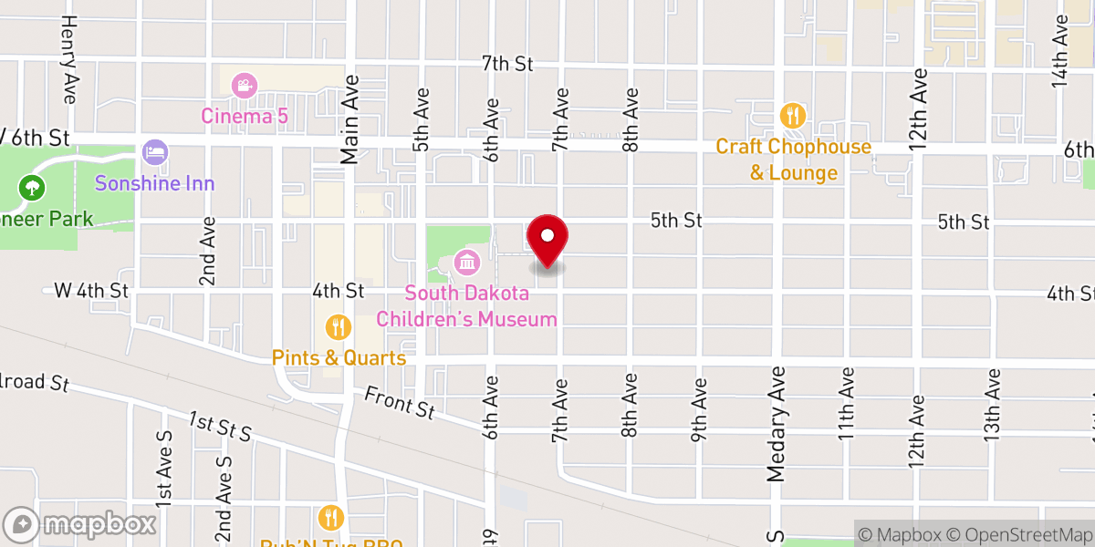 Map showing location of First Presbyterian Church
