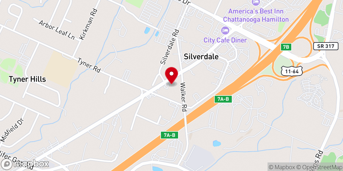 Map showing location of Iglesia Cristiana "Una Esperanza Viva" Chattanooga. AG
