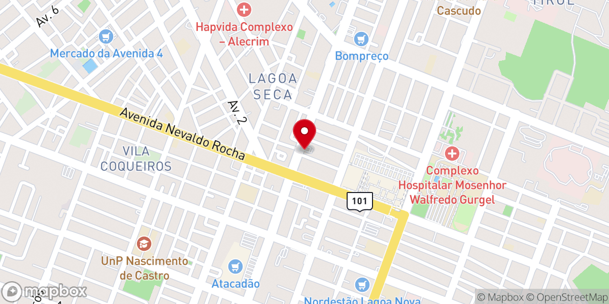 Map showing location of Renascer Hall Natal