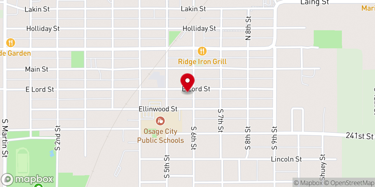 Map showing location of Saint Patrick's Catholic Church