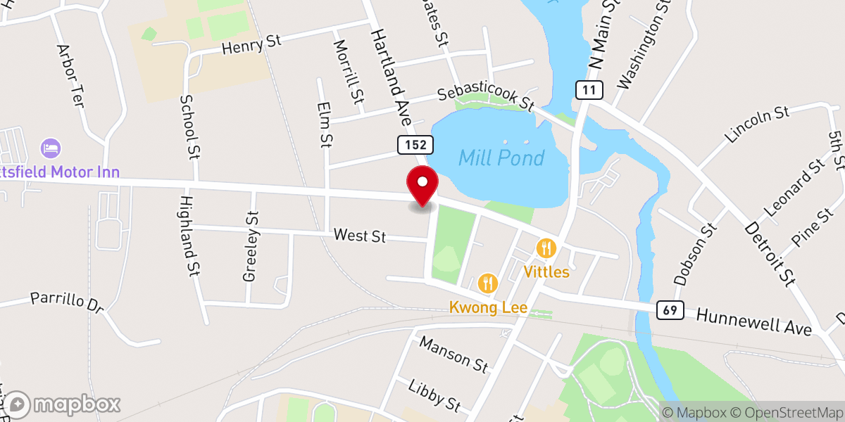 Map showing location of Pittsfield Church of the Nazarene