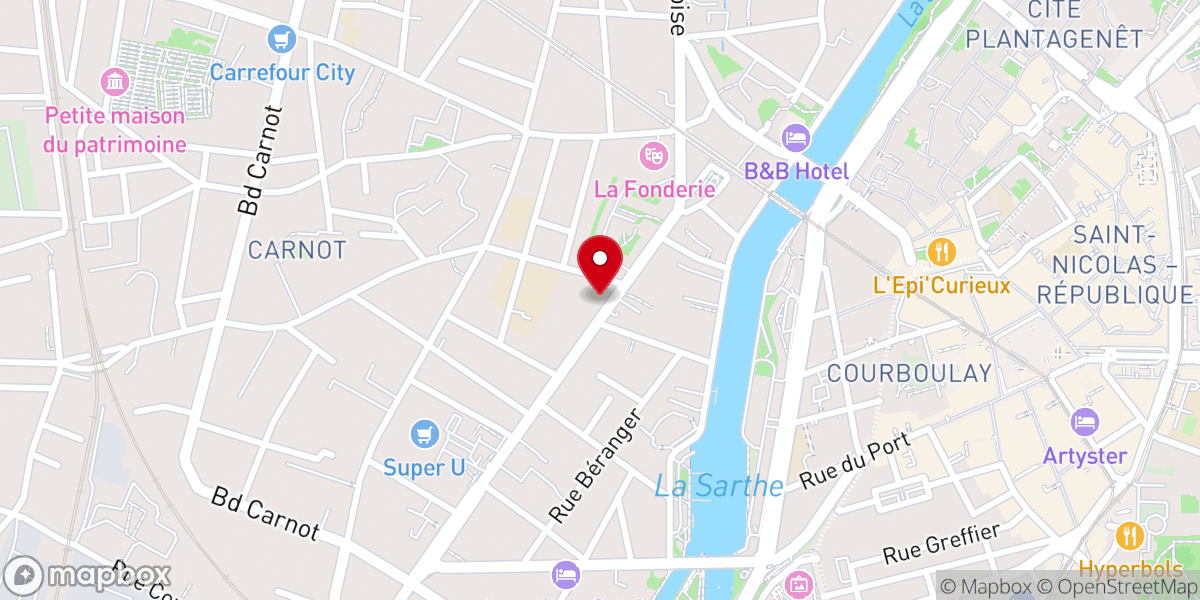 Map showing location of Église Protestante Baptiste
