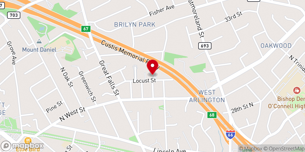 Map showing location of Arlington Spanish Church