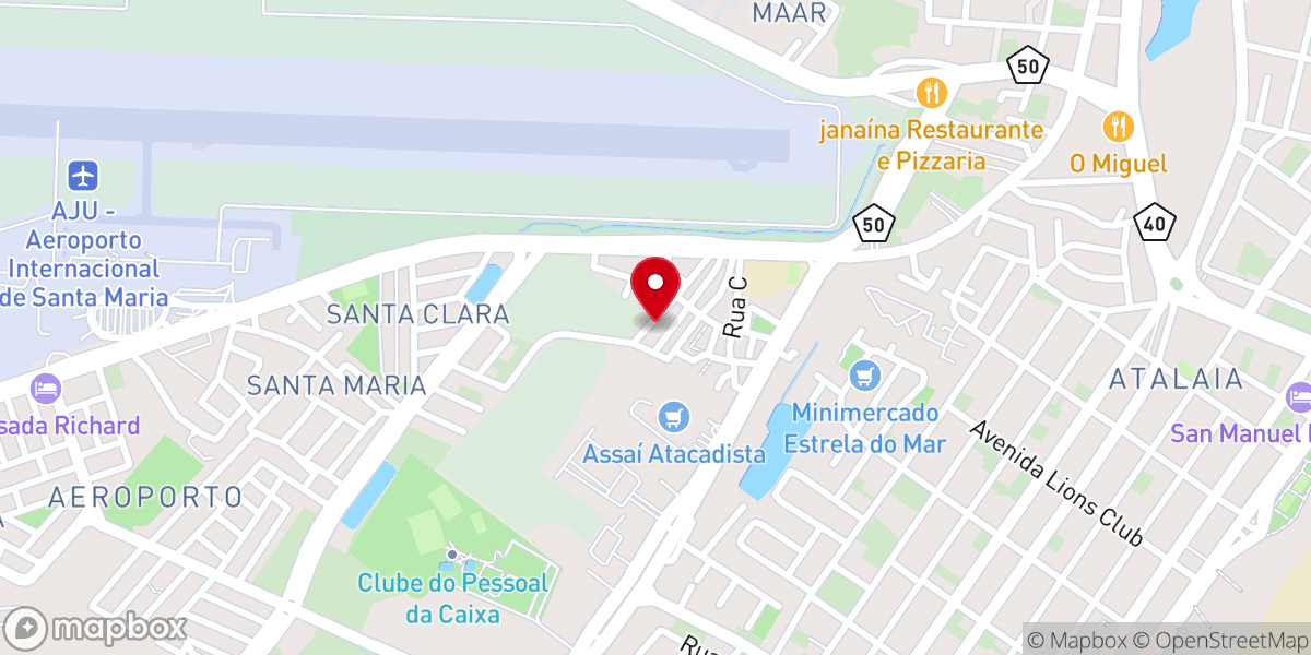 Map showing location of Assembleia Deus