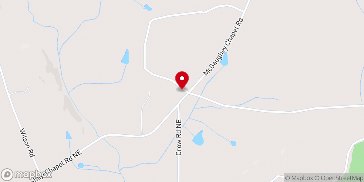 Map showing location of McGaughey Church