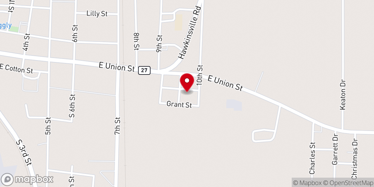 Map showing location of St. John Missionary Baptist Church