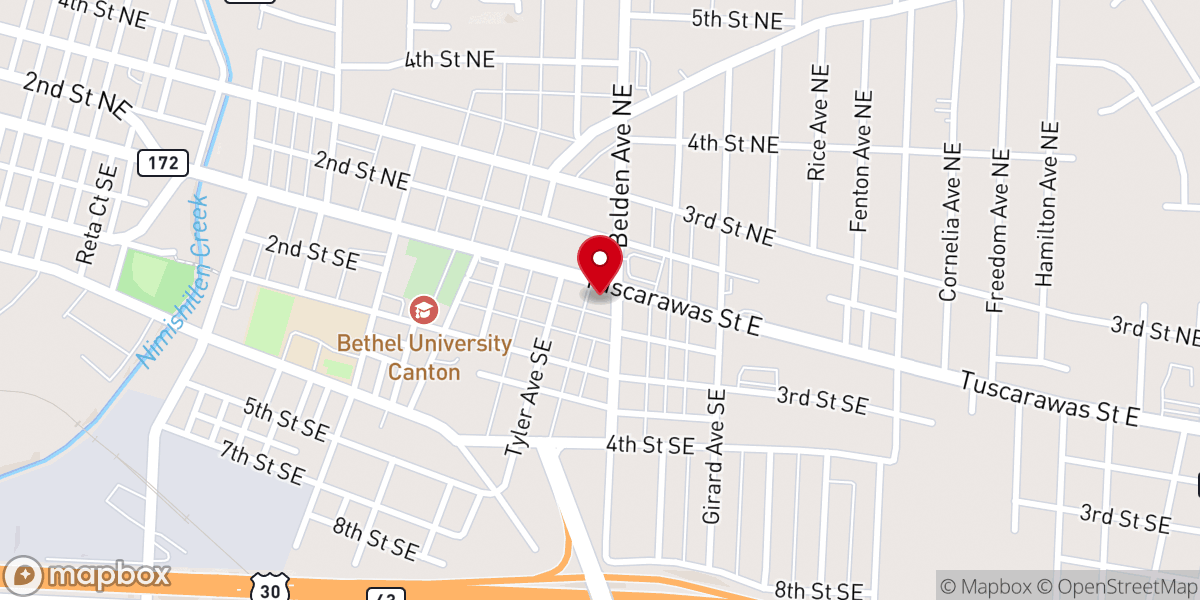 Map showing location of Wells of Joy Church of God