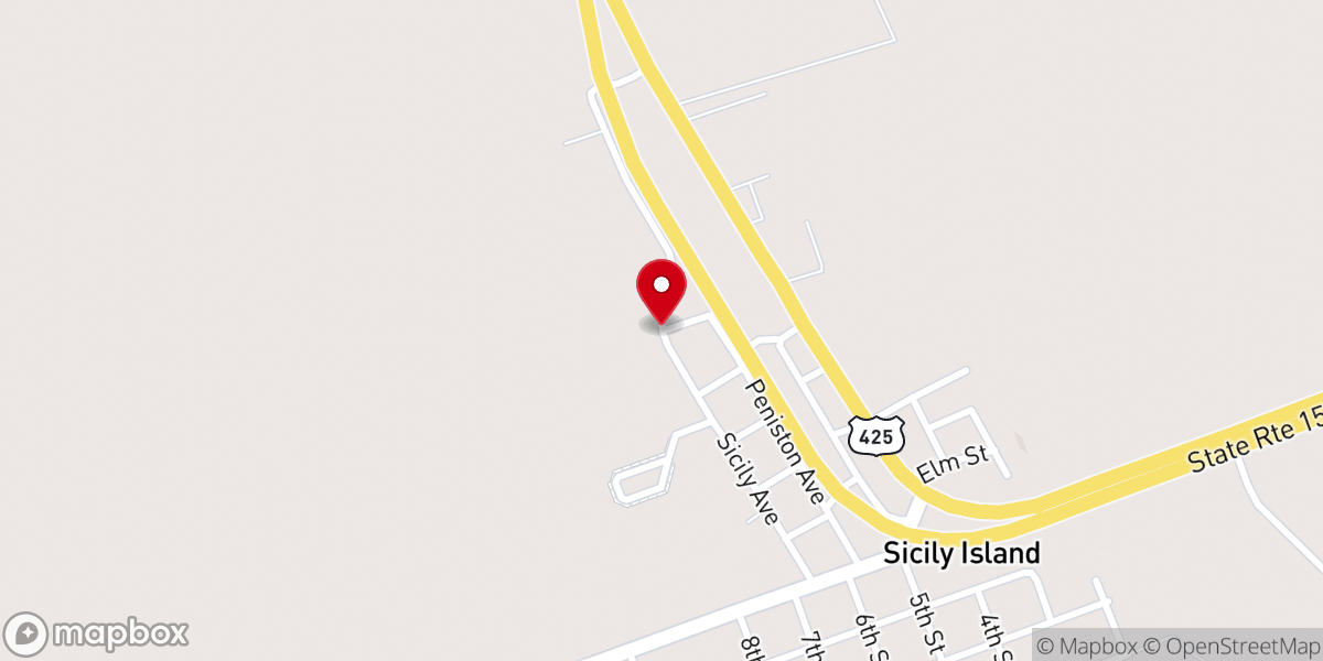 Map showing location of SICILY ISLAND TOWN HALL