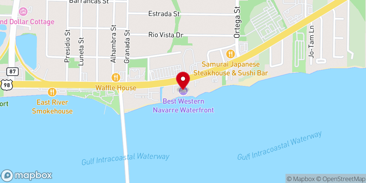 Map showing location of My Navarre Beach Weddings
