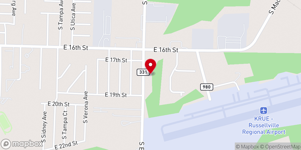 Map showing location of The Church of God - Russellville, AR