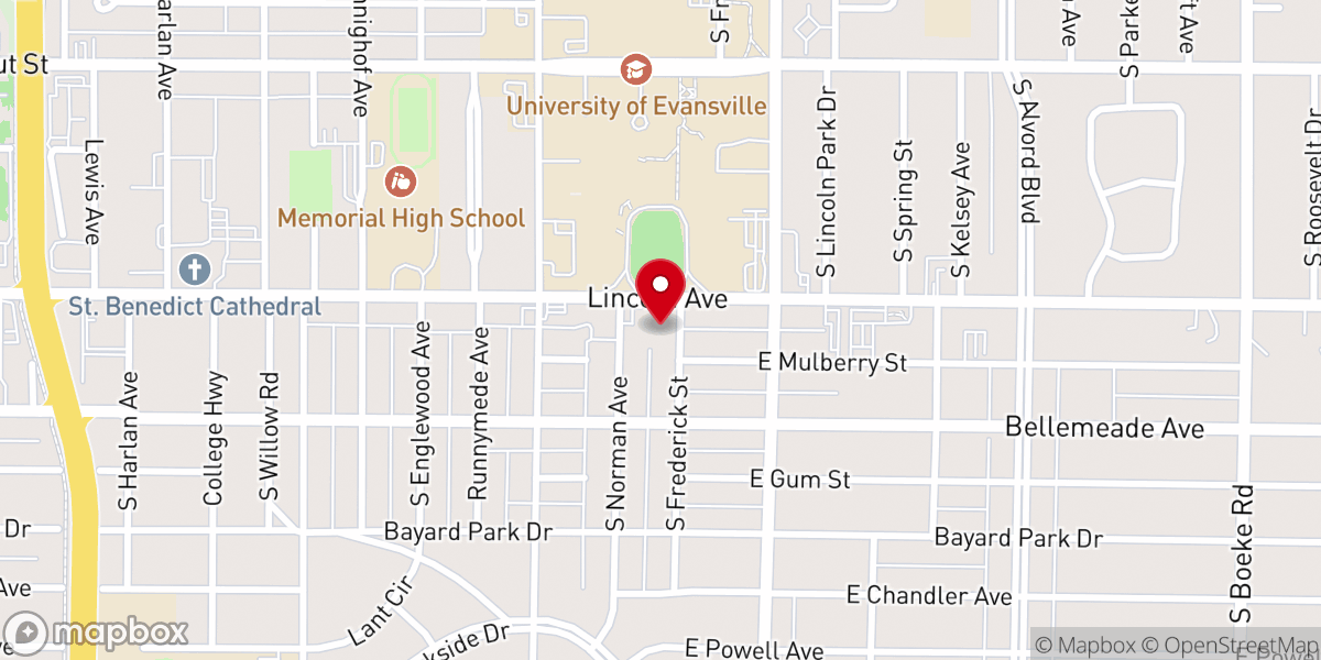 Map showing location of Lutheran Church of Our Redeemer