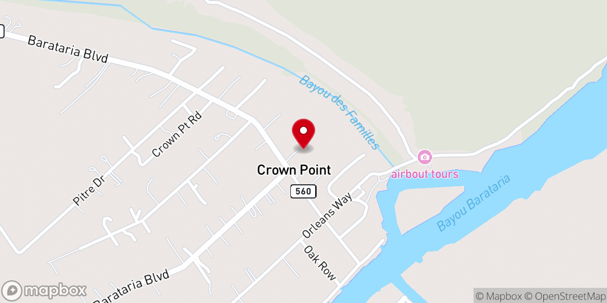 Map showing location of Bayou Dragon