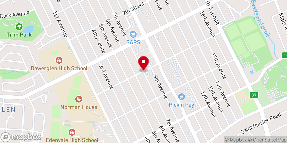 Map showing location of St. Chad's Anglican Church