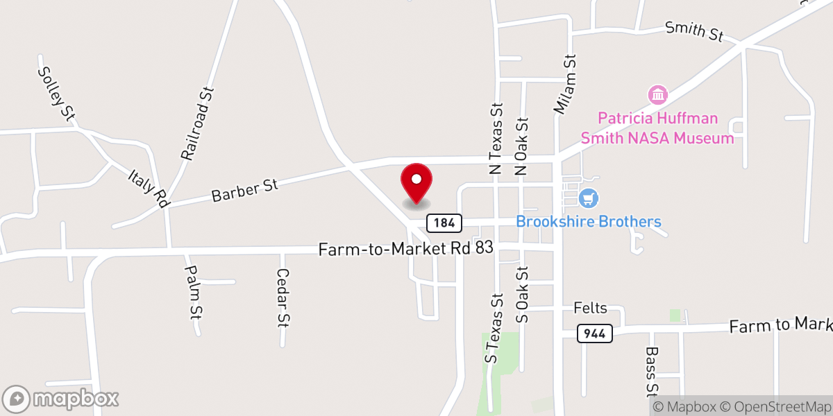 Map showing location of Church of Christ