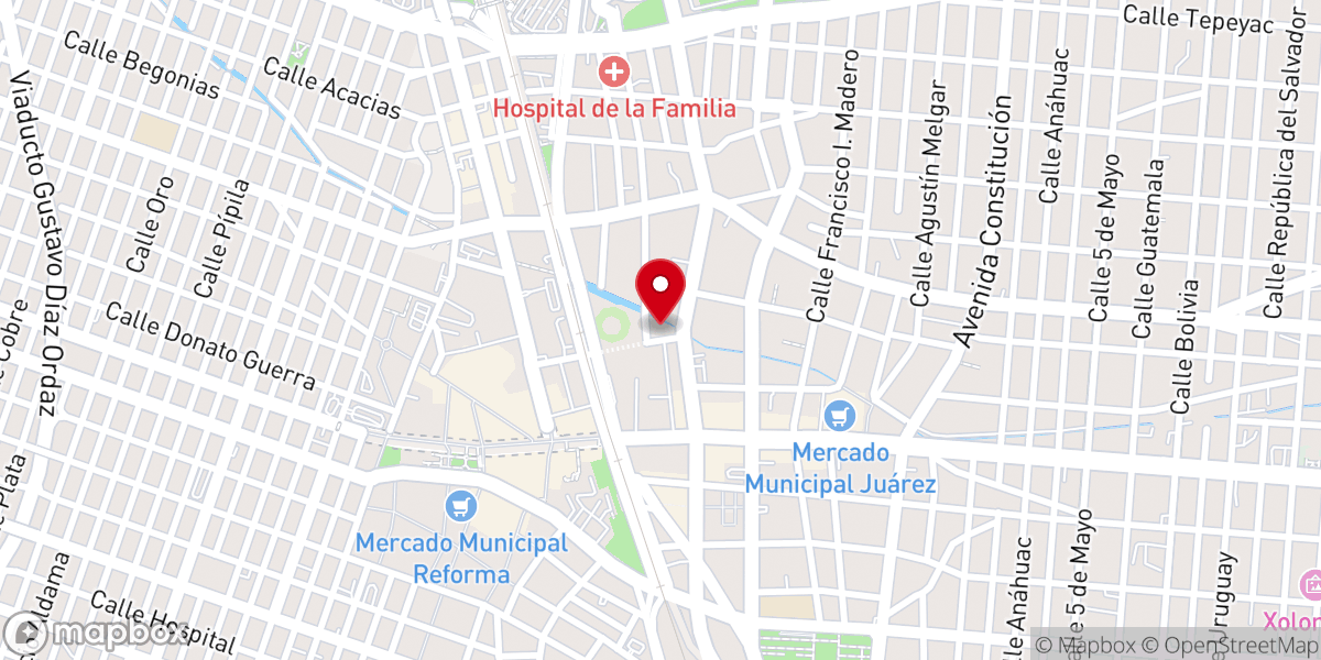 Map showing location of Iglesia Cristiana Fuente de Vida