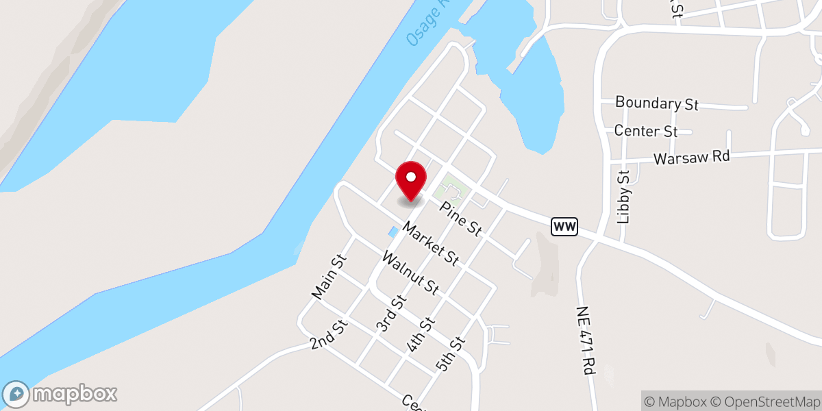 Map showing location of River of Life Fellowship
