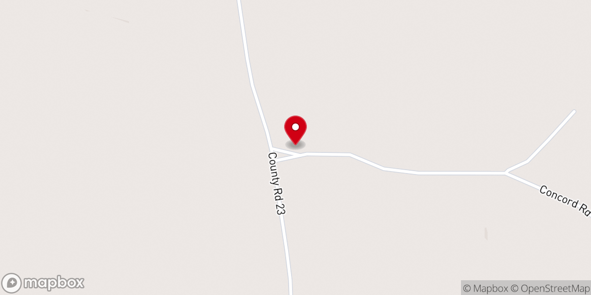 Map showing location of Concord Church