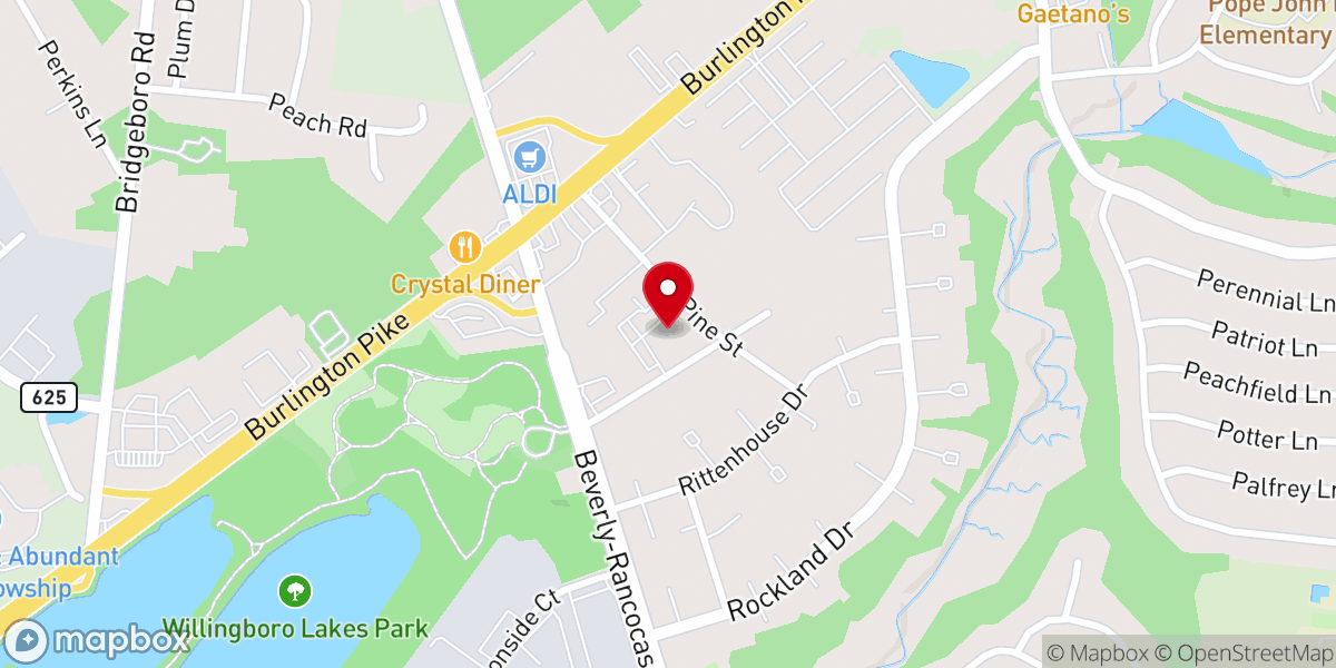 Map showing location of Alpha Baptist Church