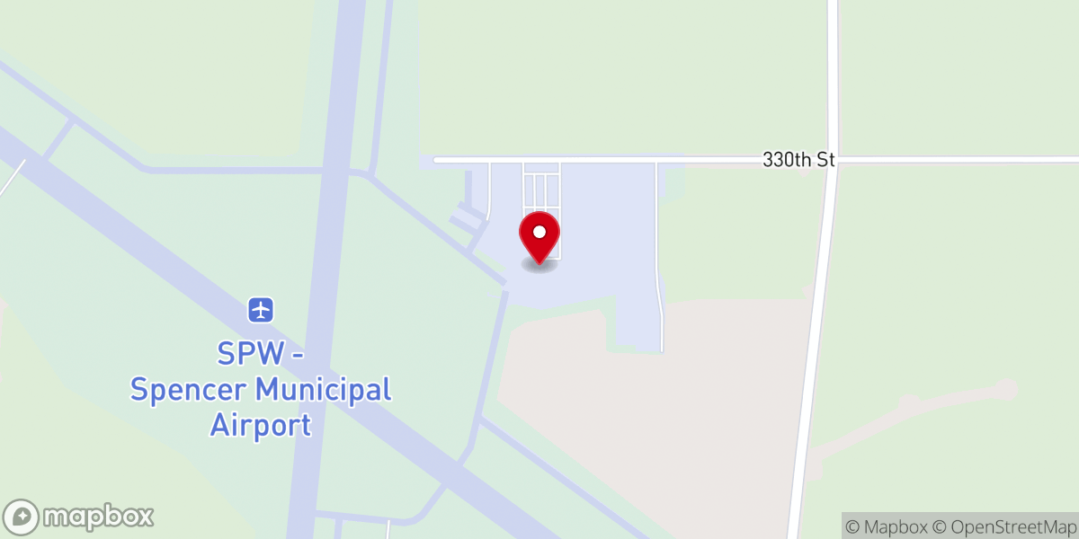 Map showing location of Spencer Municipal Airport