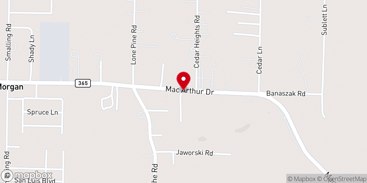 Map showing location of Cedar Heights Church