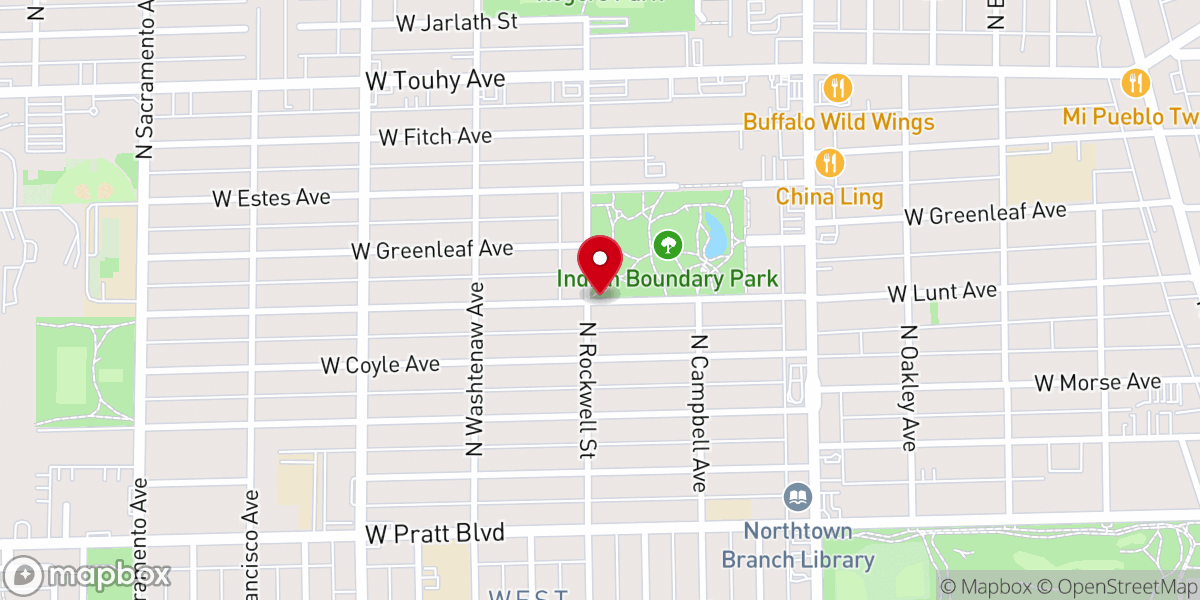 Map showing location of Congregation Shaarei Tzedek