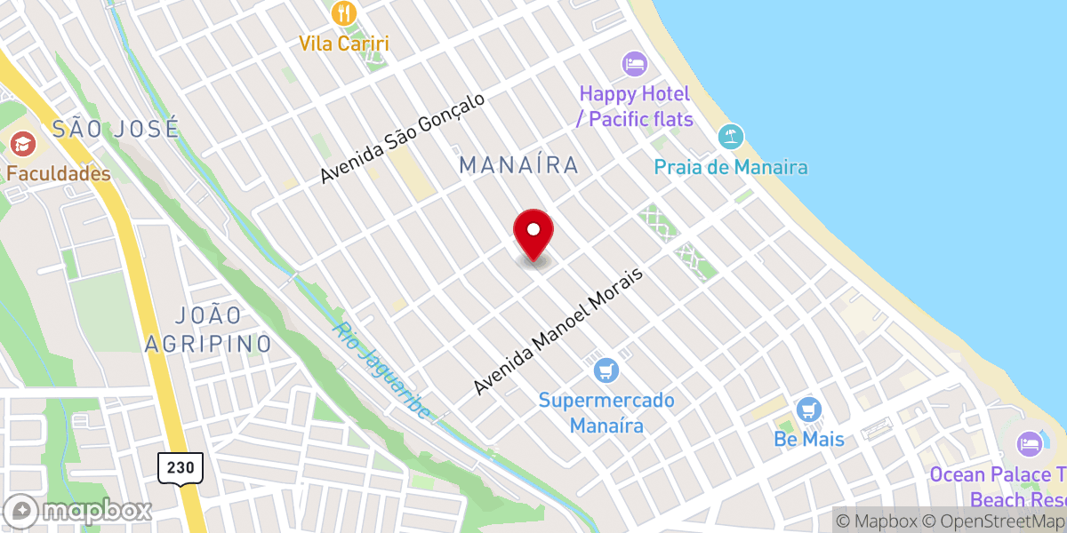Map showing location of Universal Manaíra