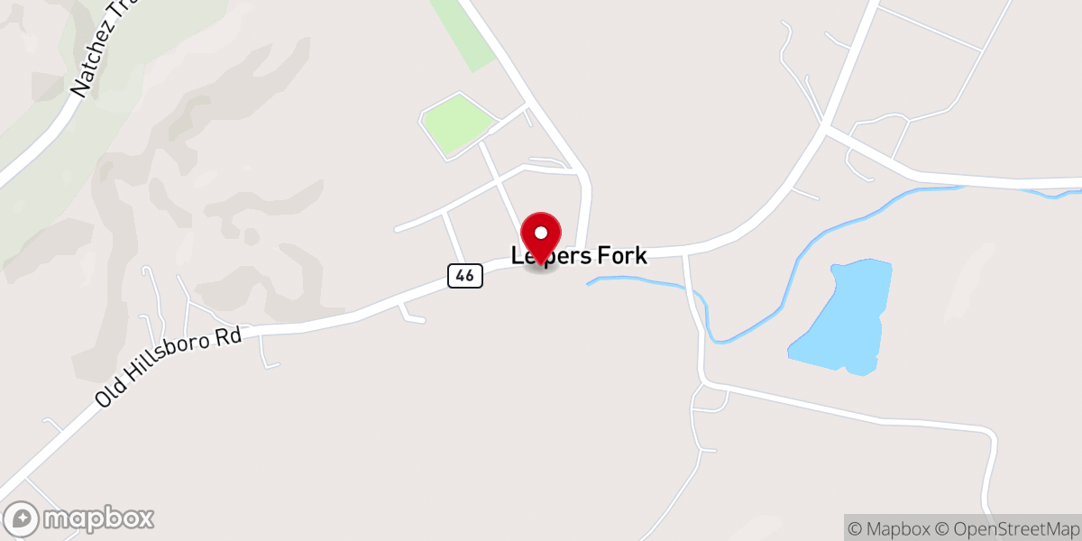 Map showing location of Leipers Fork Church of Christ