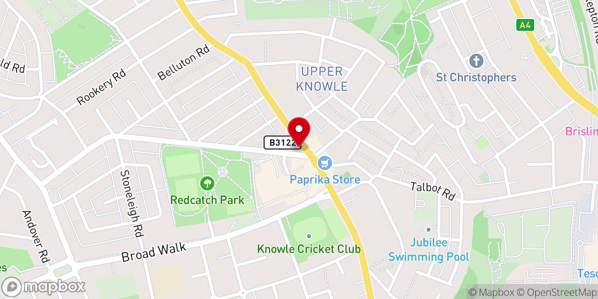 Map showing location of Methodist Church Knowle