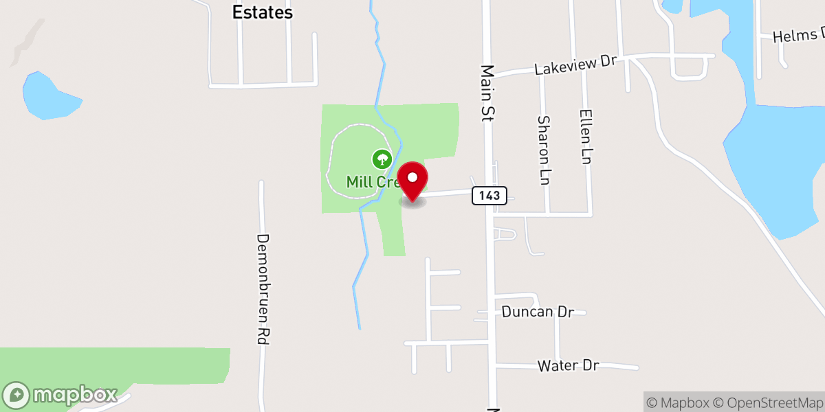 Map showing location of First Assembly of God