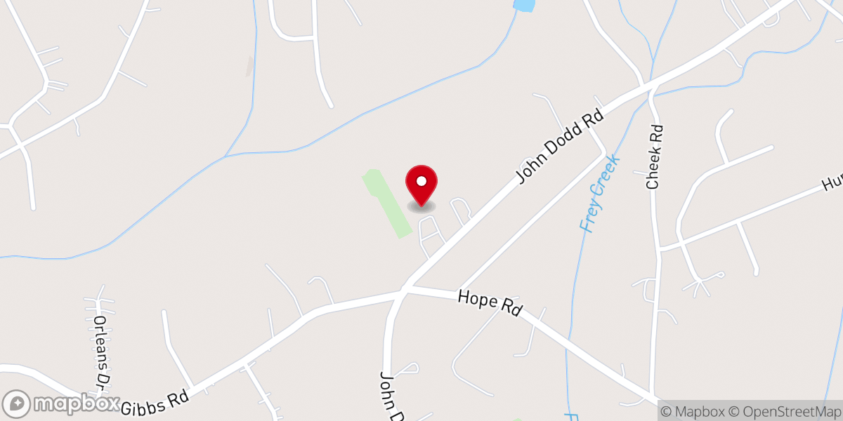Map showing location of Upper Shady Grove Baptist Church