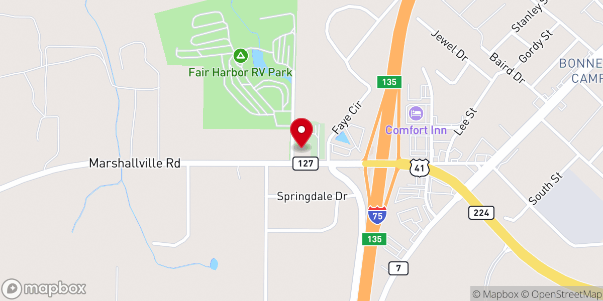 Map showing location of Martha Ann Missionary Baptist Church