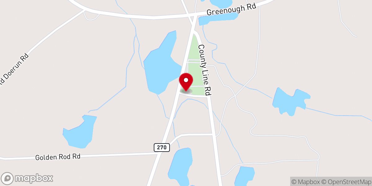 Map showing location of Cool Springs Church