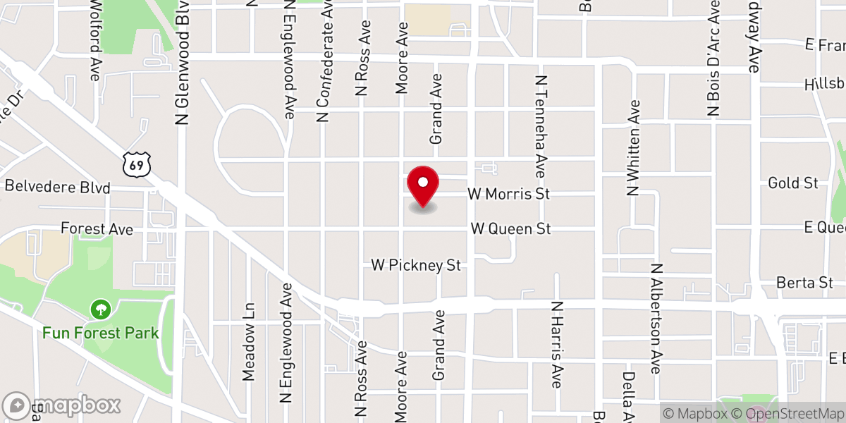 Map showing location of Centro Cristiano Tyler