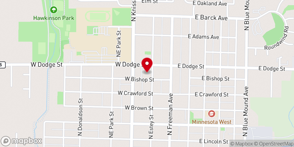 Map showing location of Luverne Christian Reformed Church